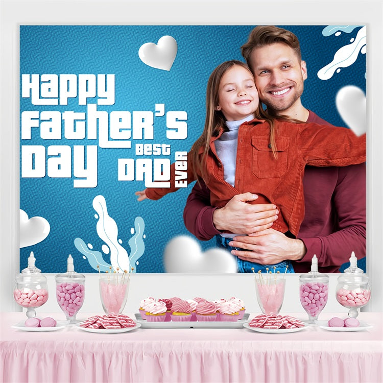 Fathers Day Backdrops Blue Heart Hug Custom Backdrop UK LXX5-12