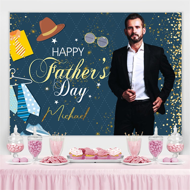 Father's Day Photo Backdrop Ideas Gold Sparkle Customized Backdrop UK LXX5-14