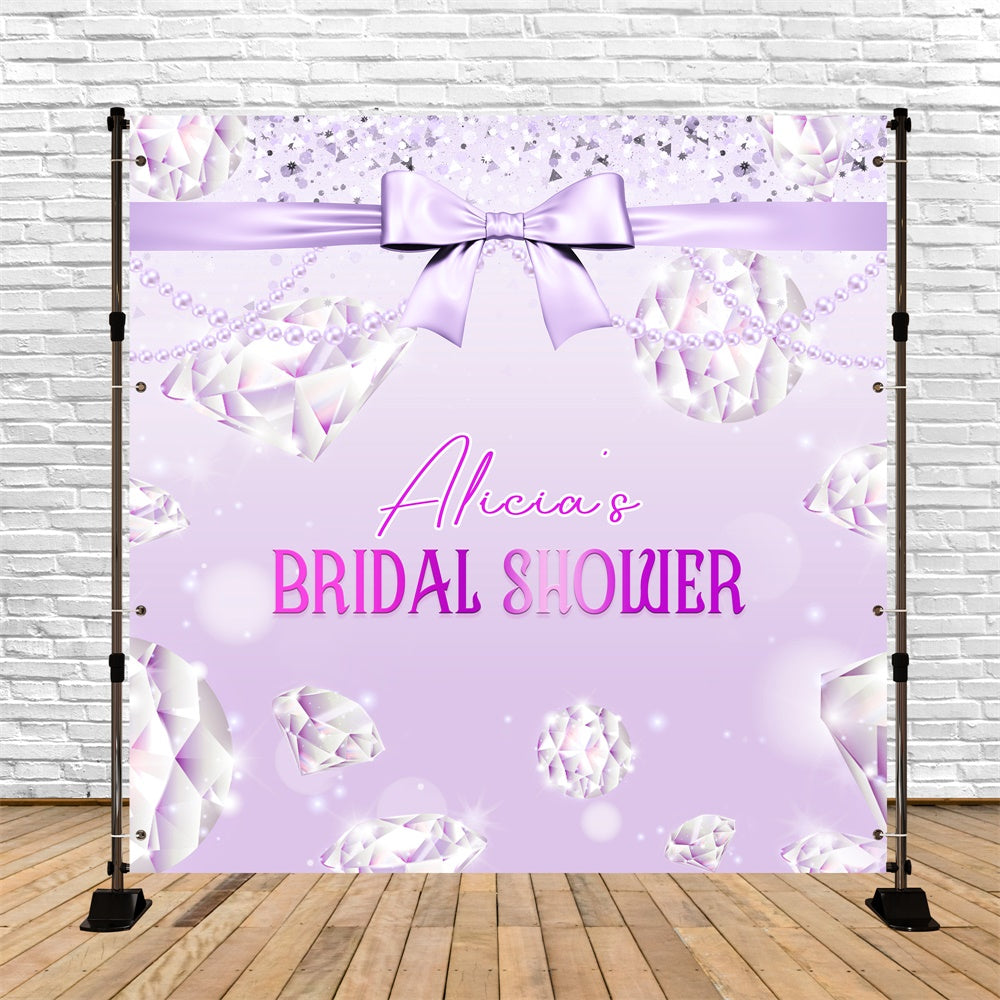 Bridal Shower Backdrop Pastel Purple Diamond Customized Backdrop UK LXX5-155