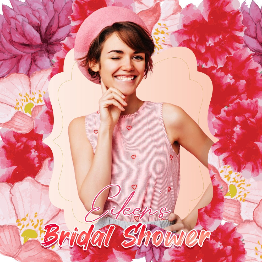 Bridal Shower Backdrop Ideas Red Floral Charm Custom Backdrop UK LXX5-162