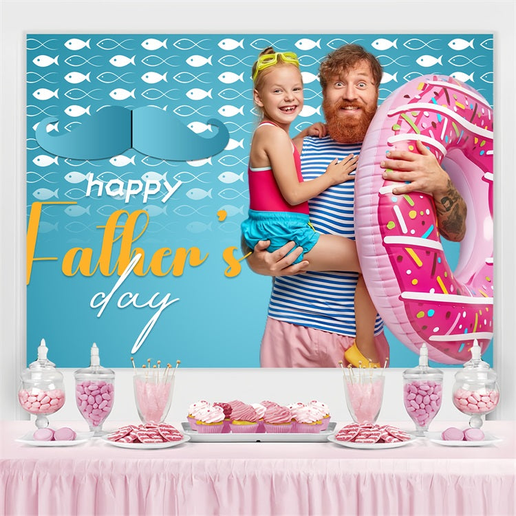 Fathers Day Backdrops Blue Sea Swim Custom Backdrop UK LXX5-17