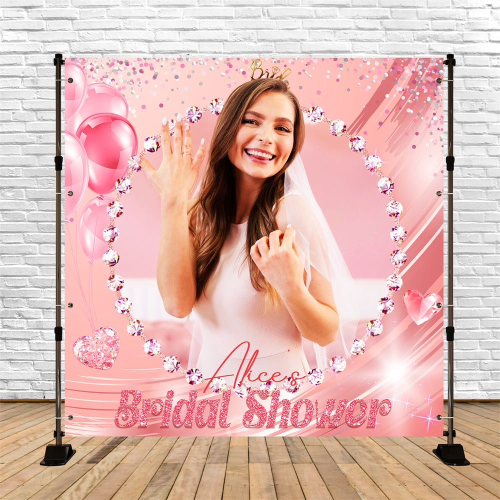 Bridal Shower Backdrops Pink Confetti Balloon Custom Backdrop UK LXX5-170