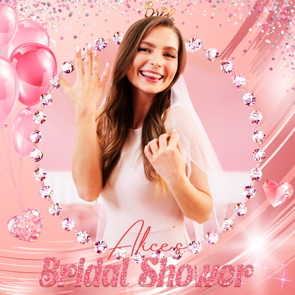 Bridal Shower Backdrops Pink Confetti Balloon Custom Backdrop UK LXX5-170