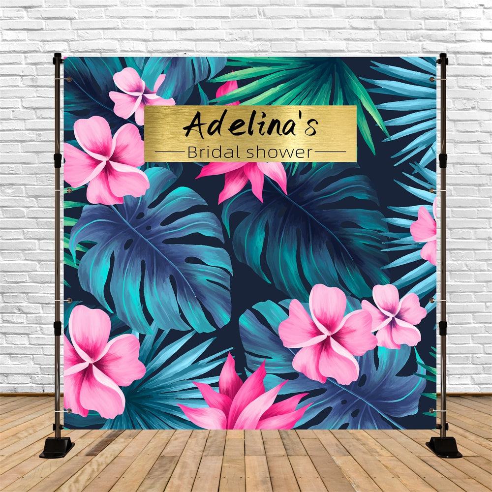 Bridal Backdrop Ideas Tropical Palm Floral Customized Backdrop UK LXX5-172