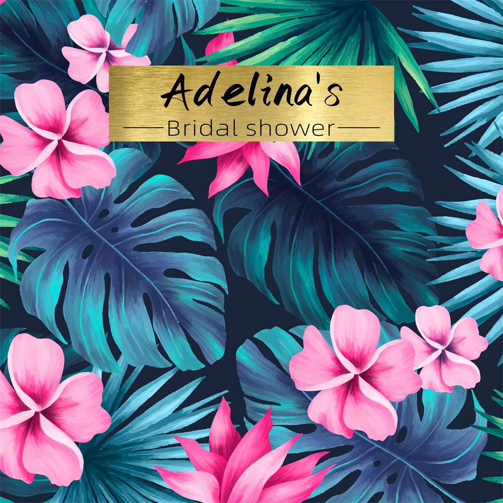 Bridal Backdrop Ideas Tropical Palm Floral Customized Backdrop UK LXX5-172
