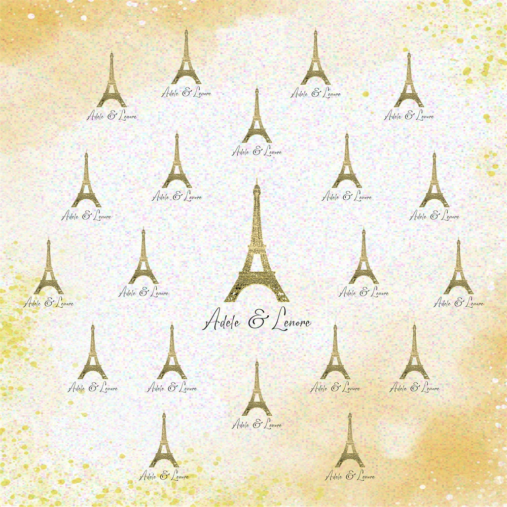 Wedding Photo Backdrops Golden Eiffel Tower Backdrop UK LXX5-174