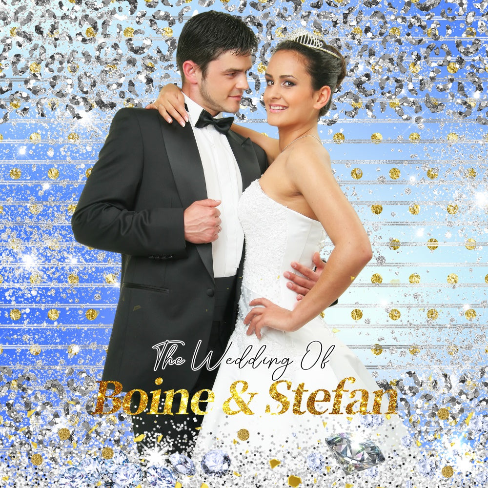 Photo Backdrop Wedding Luxury Confetti Glam Customized Backdrop UK LXX5-175