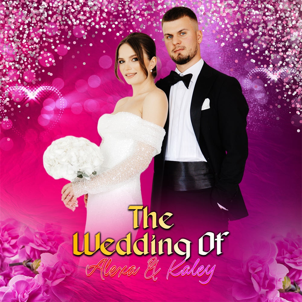 Wedding Photo Backdrop Elegant Pink Glitter Customized Backdrop UK LXX5-186