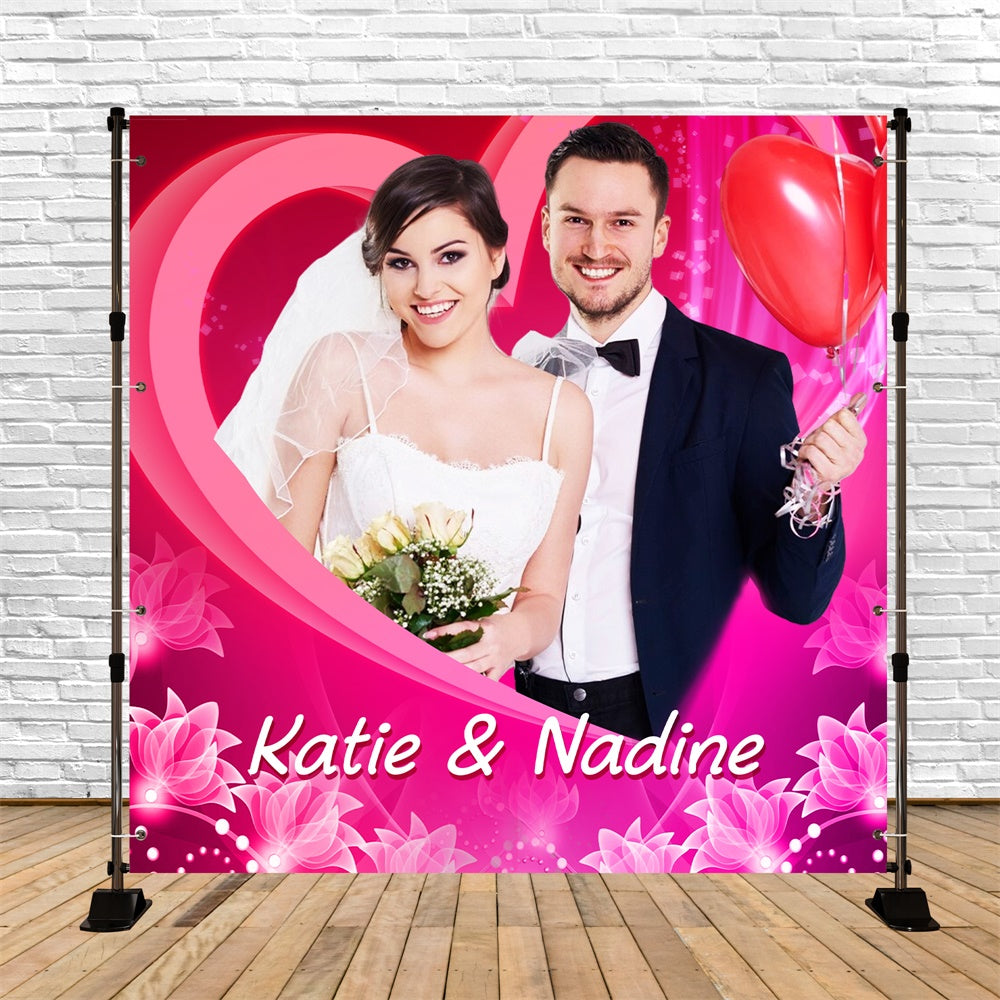 Photo Backdrop Wedding Romantic Heart Frame Custom Backdrop UK LXX5-187
