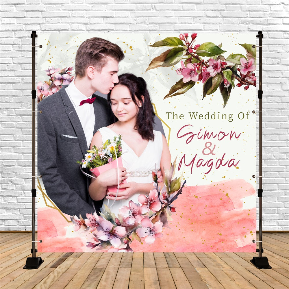 Backdrop For Wedding Botanical Watercolor Customized Backdrop UK LXX5-188