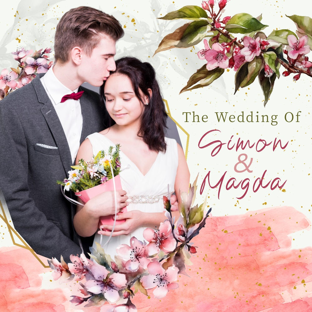 Backdrop For Wedding Botanical Watercolor Customized Backdrop UK LXX5-188