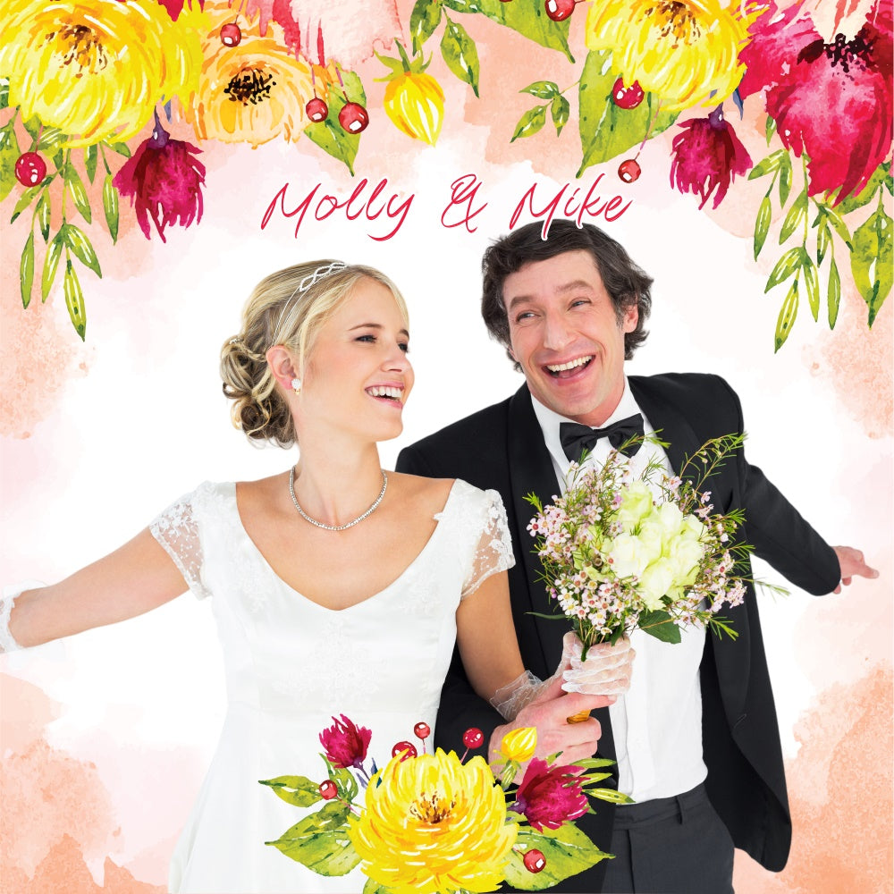 Wedding Backdrops Joyful Floral Watercolor Customized Backdrop UK LXX5-190