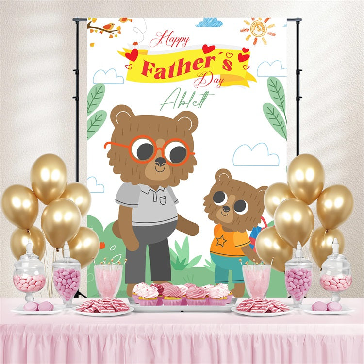 Fathers Day Photo Backdrop Bear Family Love Custom Backdrop UK LXX5-2