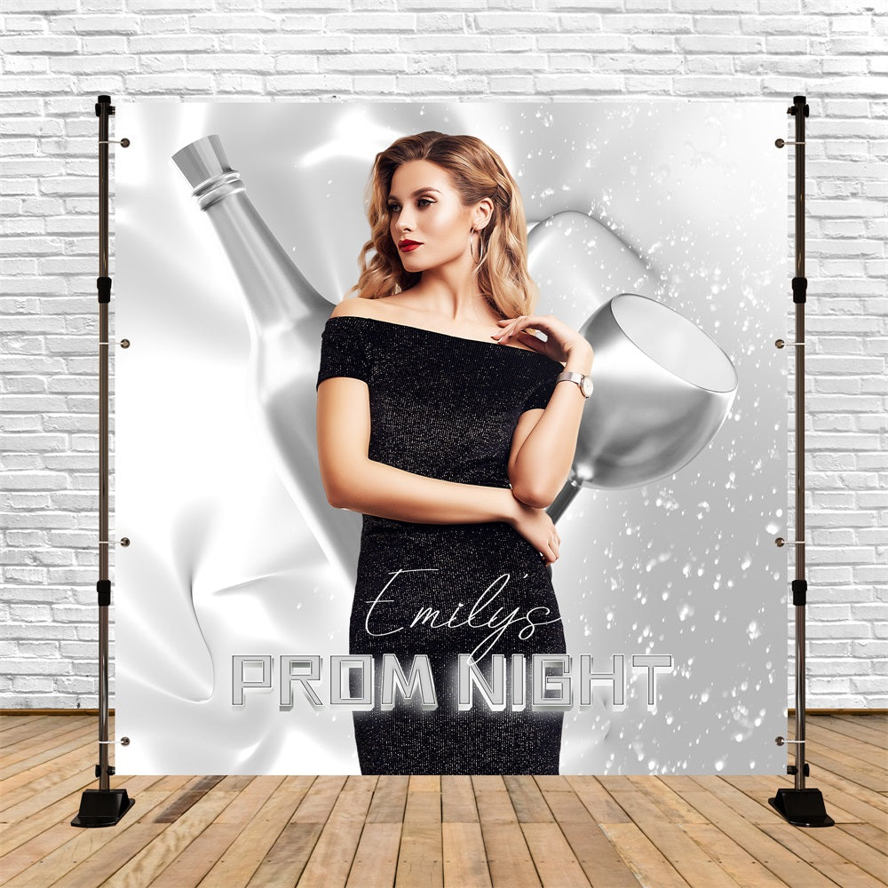 Prom Backdrops Silver Glow Champagne Personalized Party Graduation Backdrop UK LXX5-202