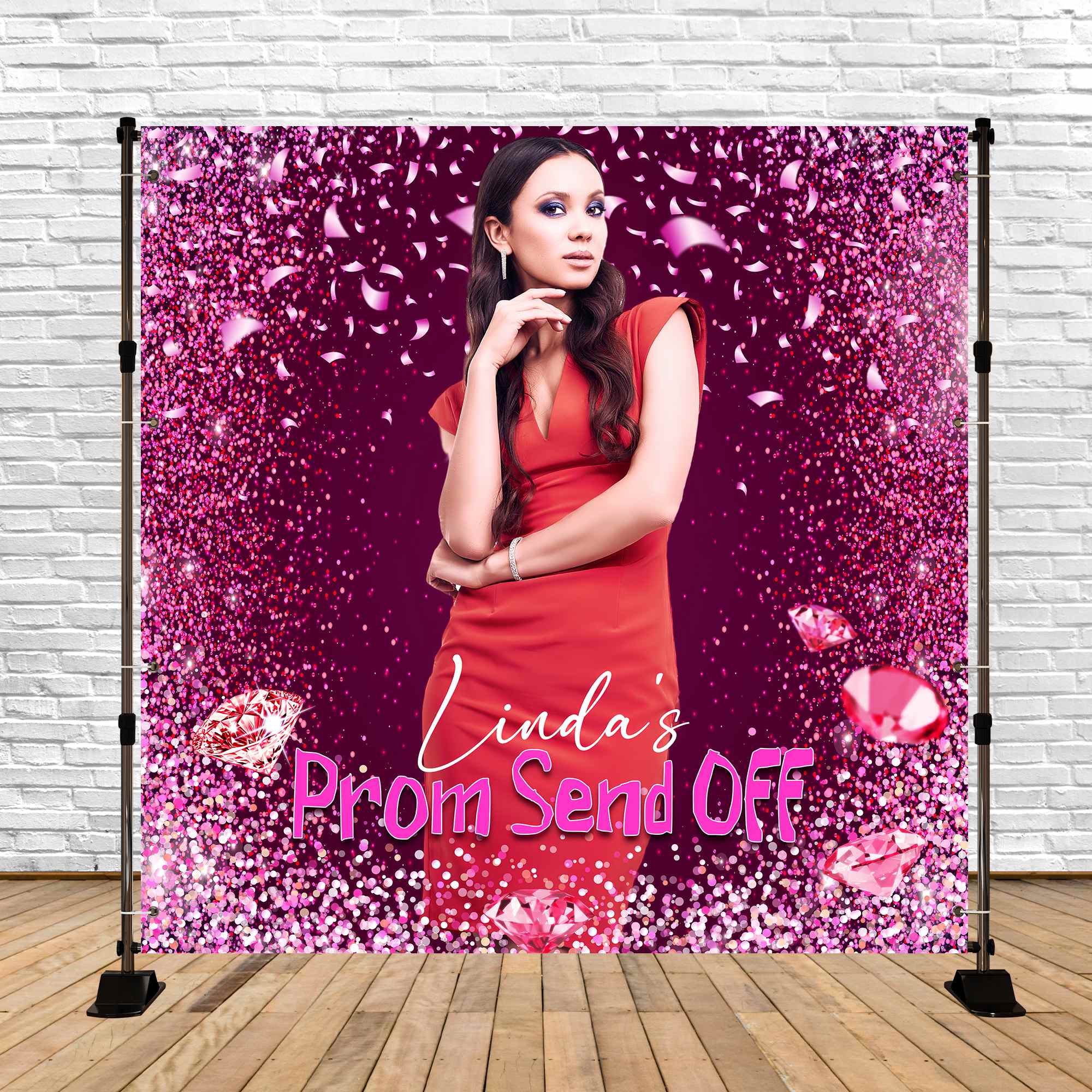 Prom Backdrop Design Glitter Confetti Diamond Personalized Party Graduation Backdrop UK LXX5-206
