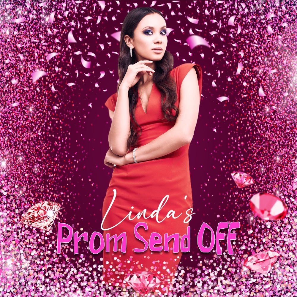 Prom Backdrop Design Glitter Confetti Diamond Personalized Party Graduation Backdrop UK LXX5-206