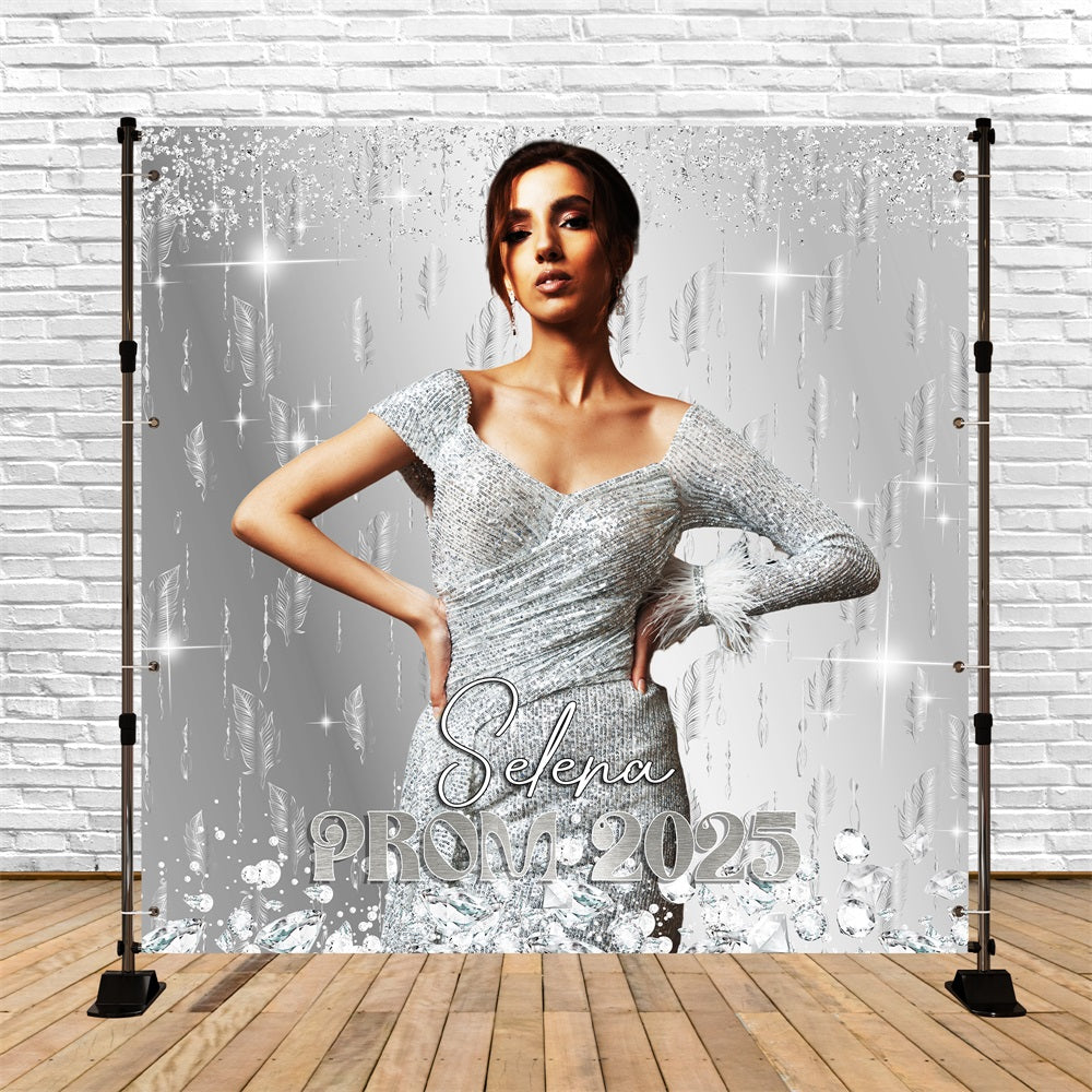 Prom Backdrops Diamond Dreams Feather Custom Party Graduation Backdrop UK LXX5-209