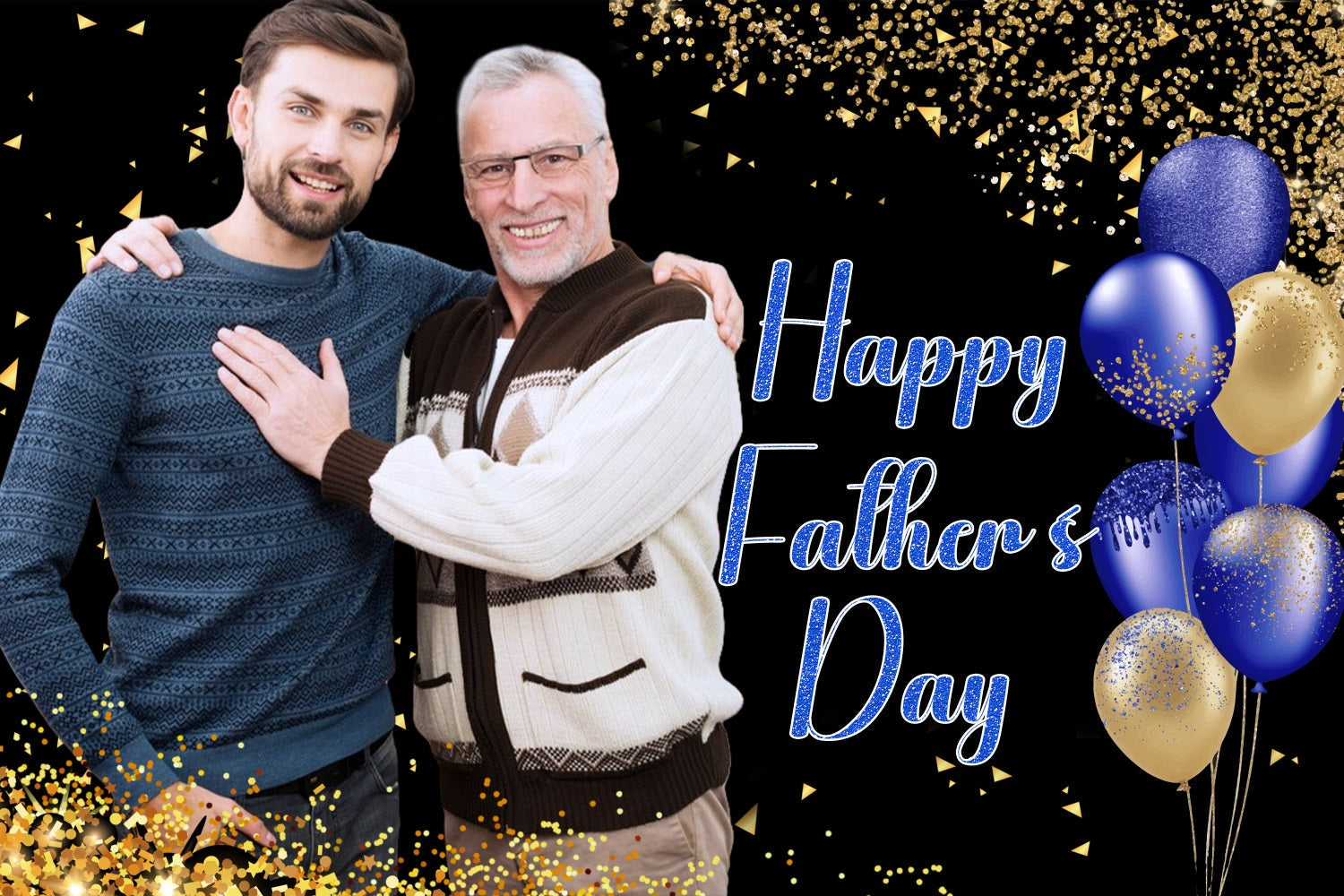 Fathers Day Photo Backdrop Glitter Confetti Balloons Custom Backdrop UK LXX5-21