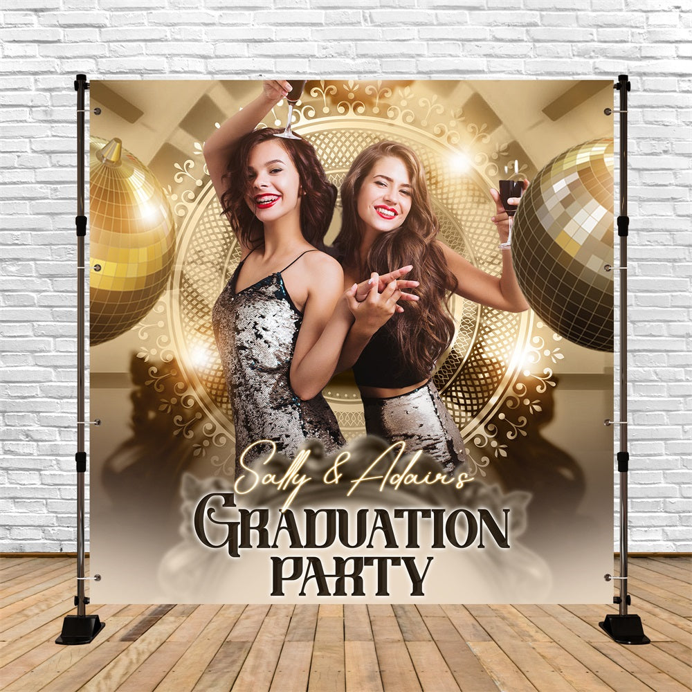 2025 Graduation Backdrop Disco Queens Customized Party Graduation Backdrop UK LXX5-215