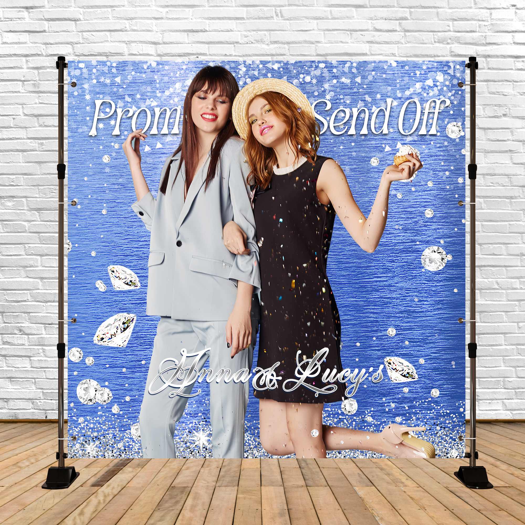 Prom 2025 Backdrop Diamond Send-Off Customized Party Graduation Backdrop UK LXX5-219