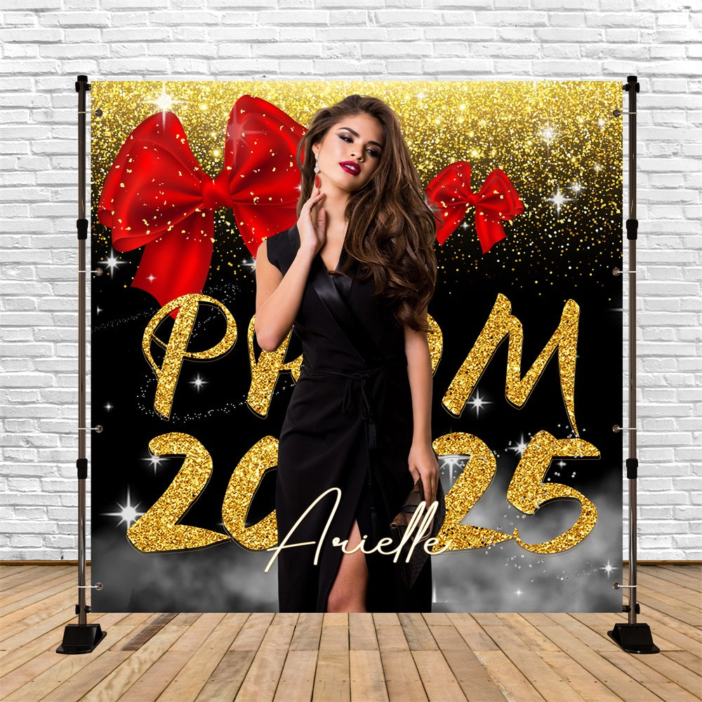 Prom Night Backdrop Red Ribbon Glitter Personalized Party Graduation Backdrop UK LXX5-222