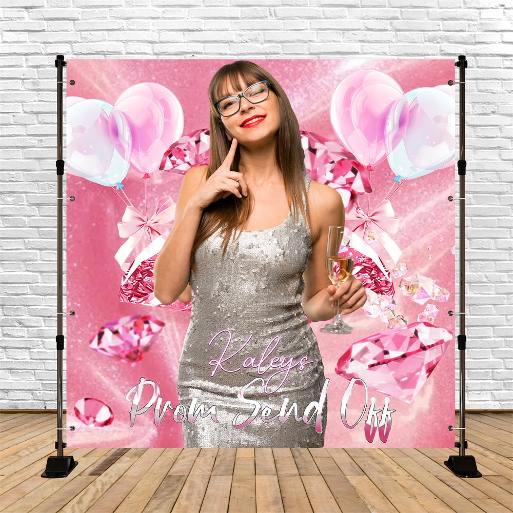 Prom Backdrop Ideas Balloon Diamond Celebration Personalised Party Graduation Backdrop UK LXX5-224