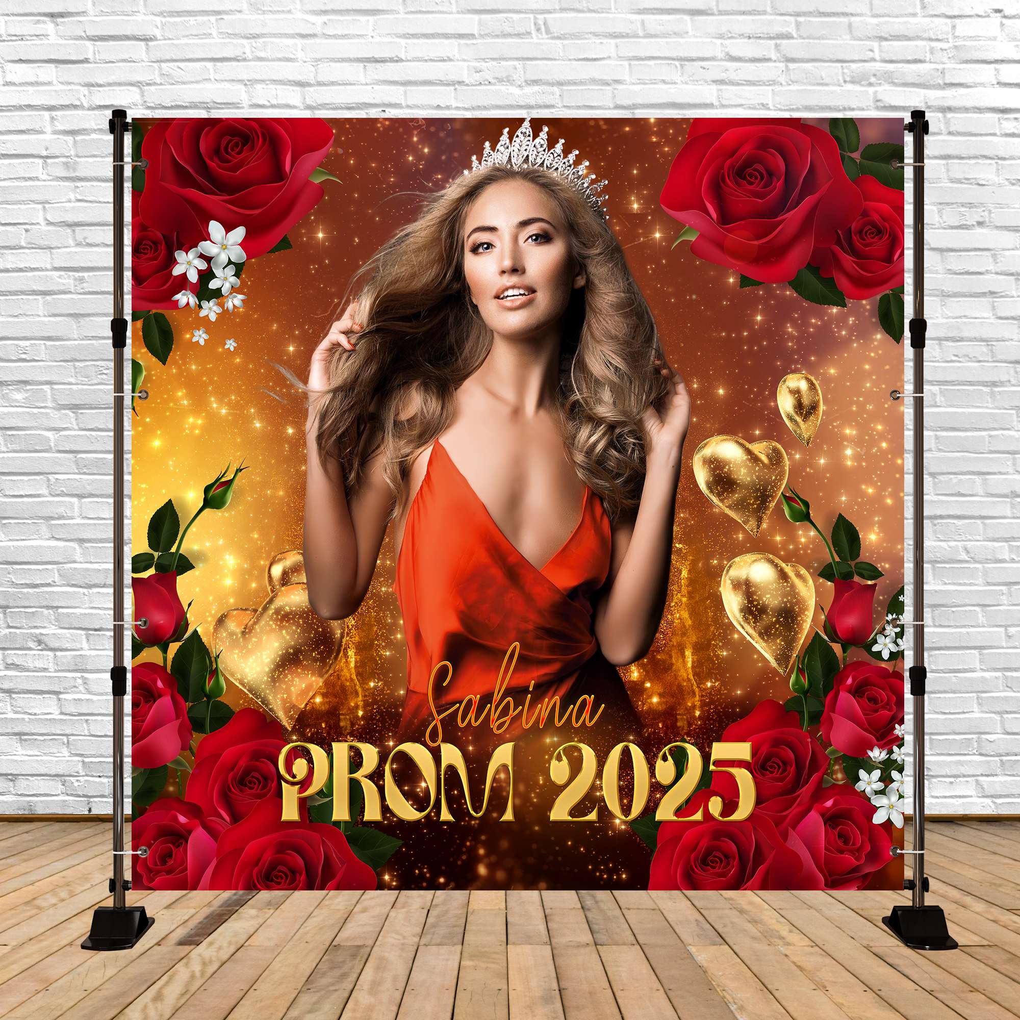 Prom Backdrops Radiance Roses Customized Party Graduation Backdrop UK LXX5-231