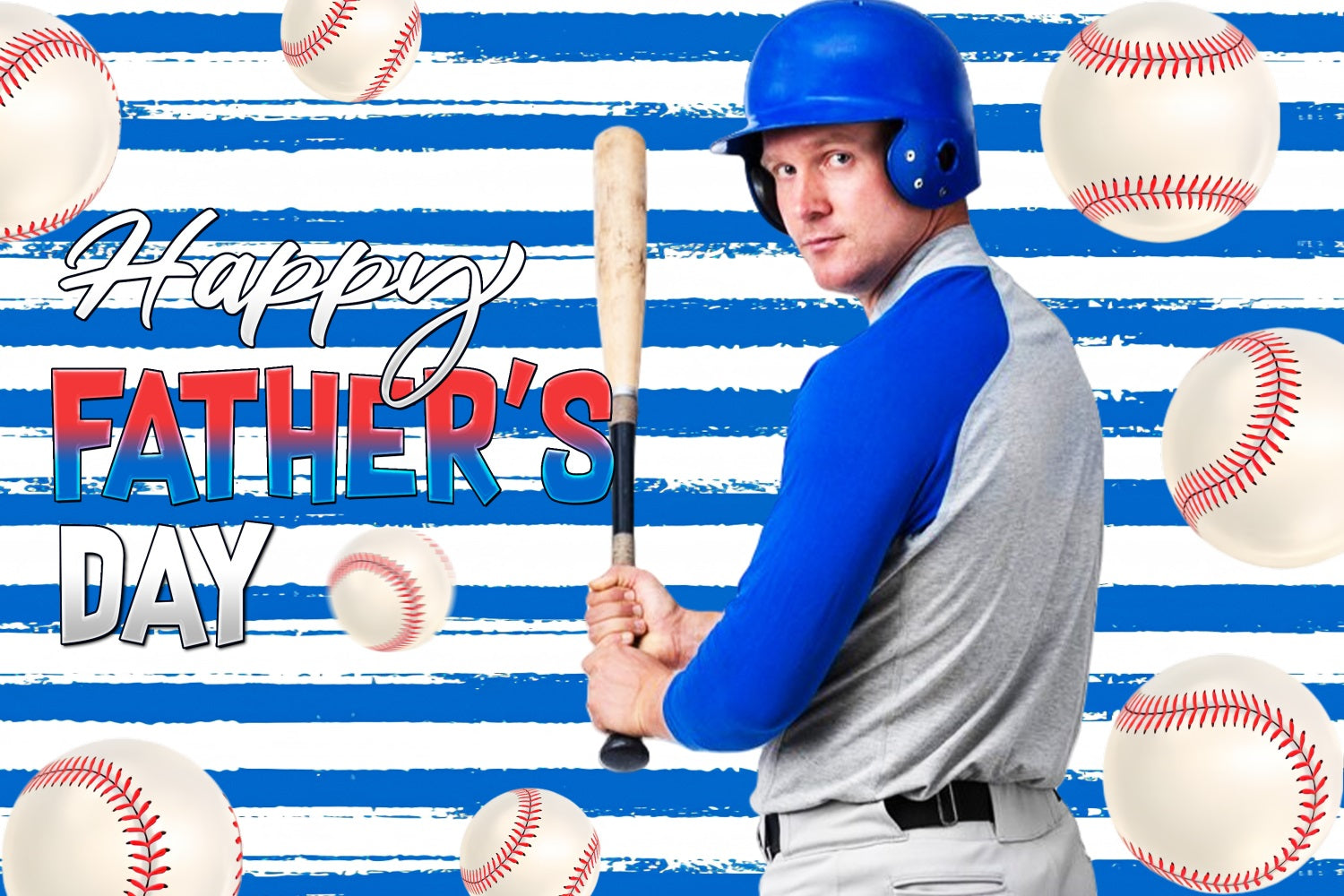 Father's Day Backdrop Ideas Baseball Player Themed Personalized Backdrop UK LXX5-30
