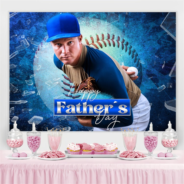 Father's Day Backdrop Baseball Champion Moment Personalised Backdrop UK LXX5-32