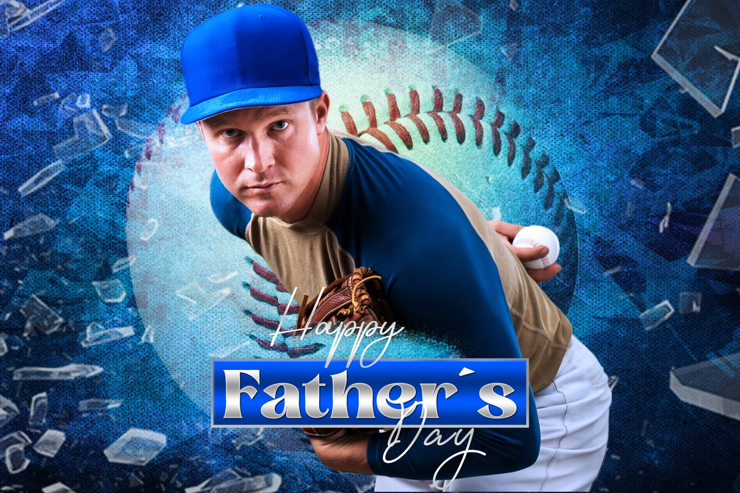 Father's Day Backdrop Baseball Champion Moment Personalised Backdrop UK LXX5-32