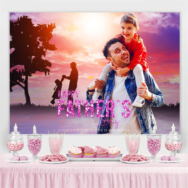 Fathers Day Backdrop Sunset Silhouette Sky Custom Backdrop UK LXX5-33