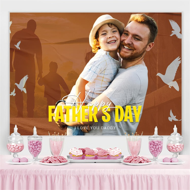Father's Day Photo Backdrop Flying Doves Silhouette Custom Backdrop UK LXX5-34