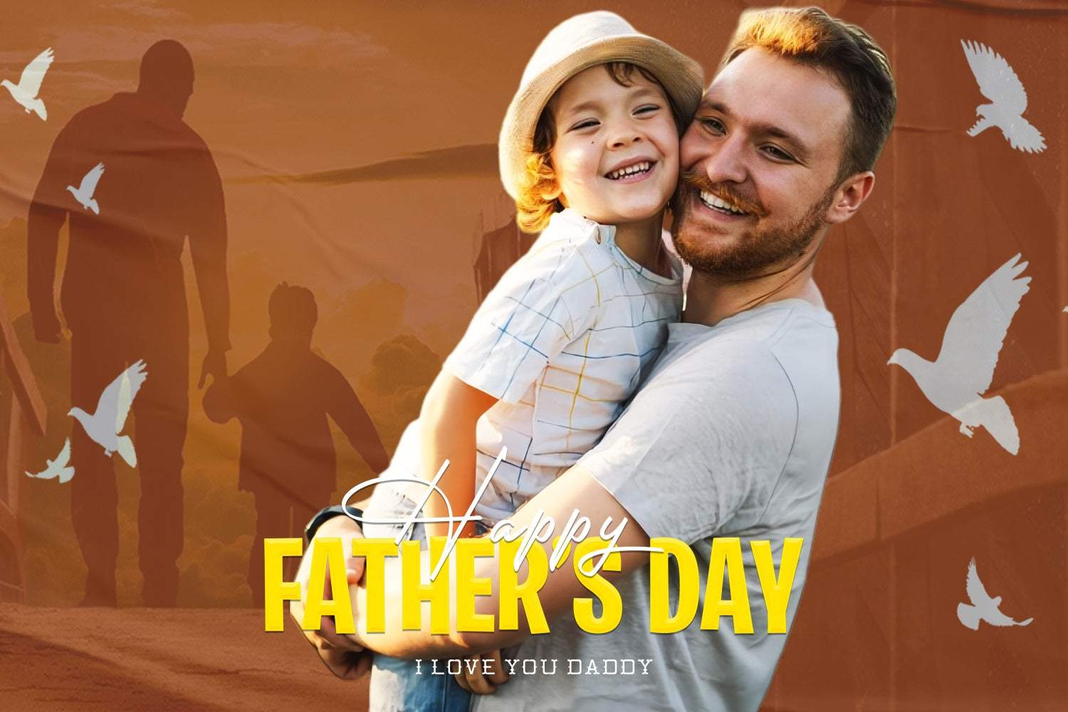 Father's Day Photo Backdrop Flying Doves Silhouette Custom Backdrop UK LXX5-34