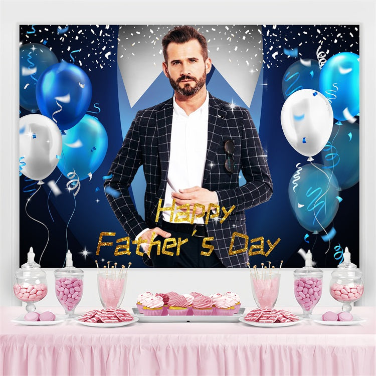 Father's Day Photo Backdrop Celebration Balloons Personalised Backdrop UK LXX5-5