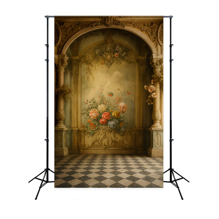 Vintage Wall Backdrop Baroque Arch Bloom Hall Victorian Backdrop UK LXX510-127