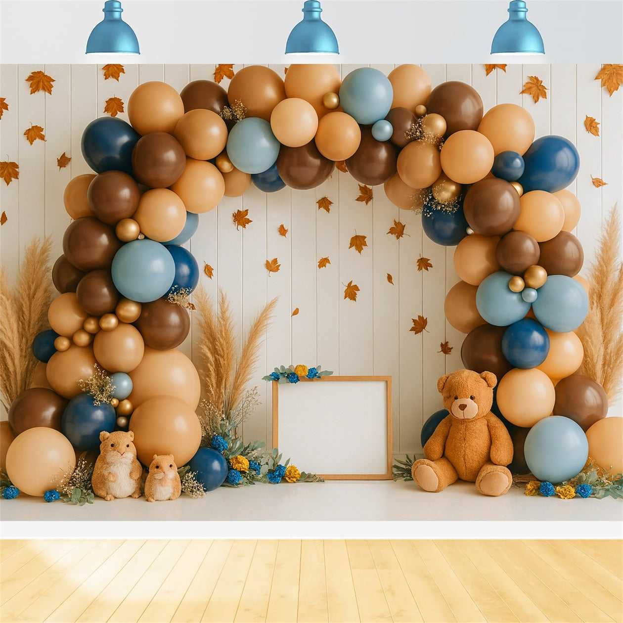 Fall Backdrop Ideas Balloon Arch Cozy Celebration Thanksgiving Backdrop Ideas UK LXX510-45