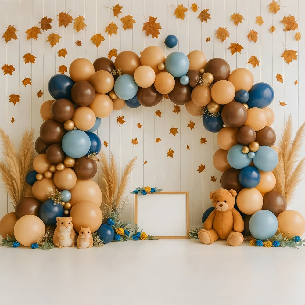 Fall Backdrop Ideas Balloon Arch Cozy Celebration Thanksgiving Backdrop Ideas UK LXX510-45