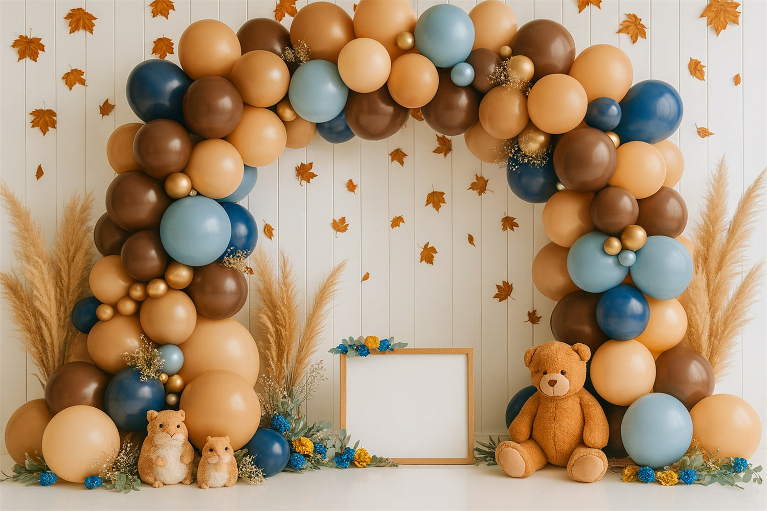 Fall Backdrop Ideas Balloon Arch Cozy Celebration Thanksgiving Backdrop Ideas UK LXX510-45