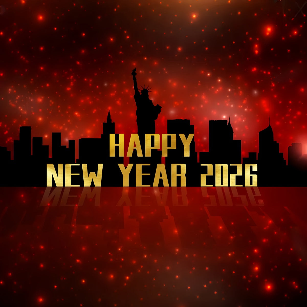 New Years Photo Backdrop Liberty Statue Silhouette New Years Photo Backdrop UK LXX510-9