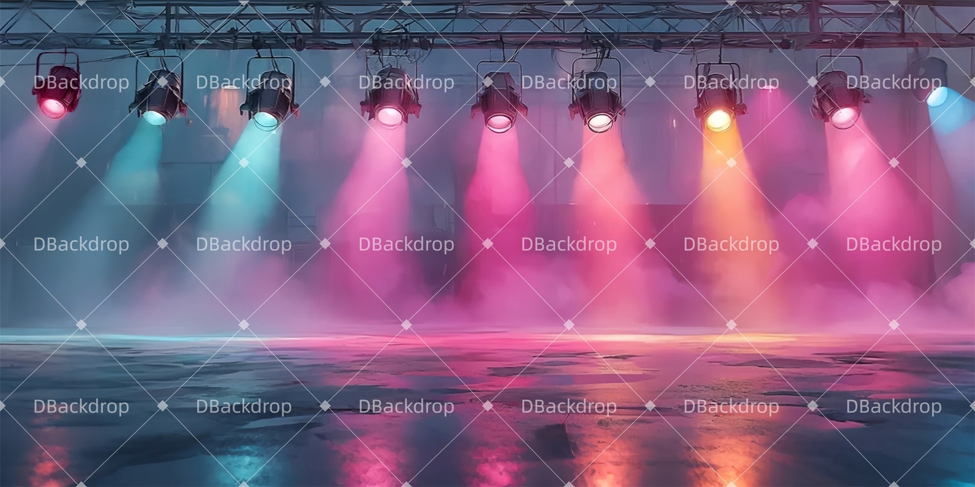 Professional Stage Backdrops Colorful Lights Broadway Stage Backdrop UK LXX510-T25