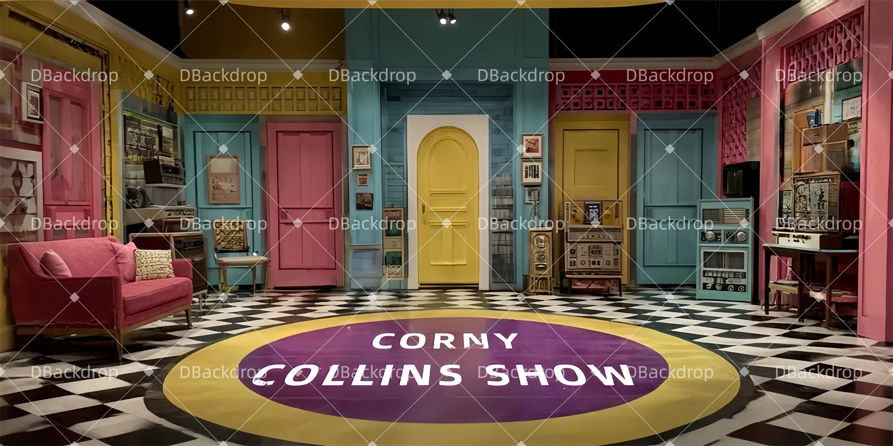 Dance Recital Backdrops Retro TV Studio Stage Backdrops UK LXX510-T30