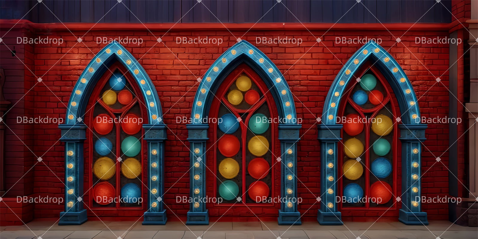 Broadway Stage Backdrop Brick Gothic Stage Theater Backdrop UK LXX510-T31