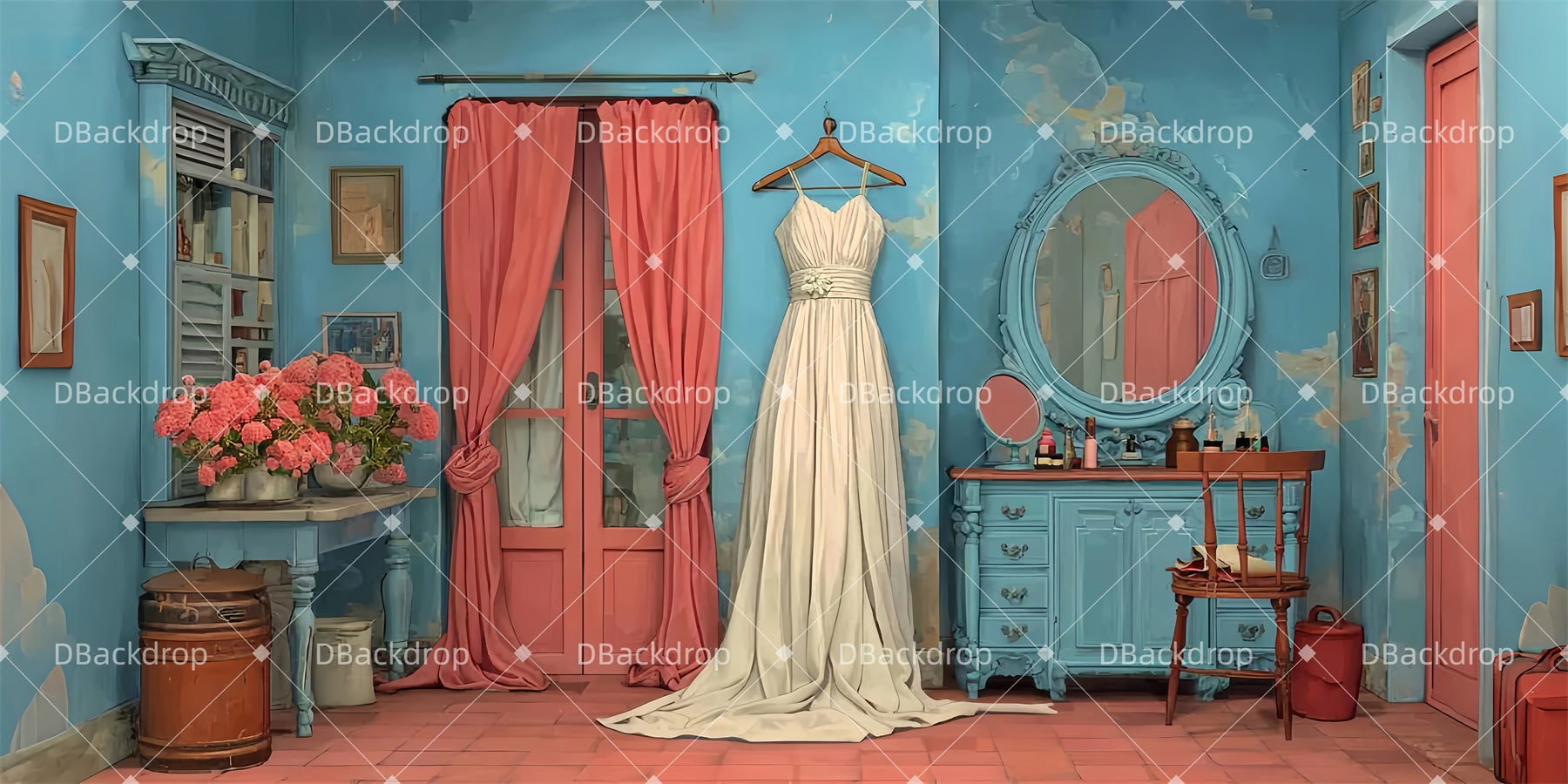 Musical Backdrops Edna's Dressing Room Church Stage Backdrops UK LXX510-T36