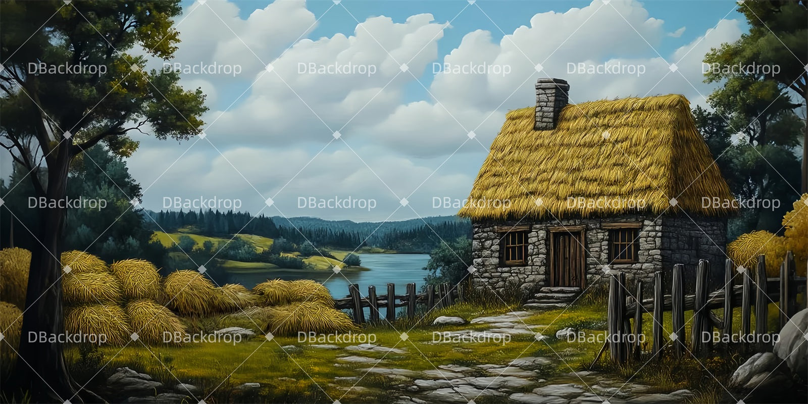 Performance Backdrops Lakeside Cabin Large Stage Backdrops UK LXX510-T57