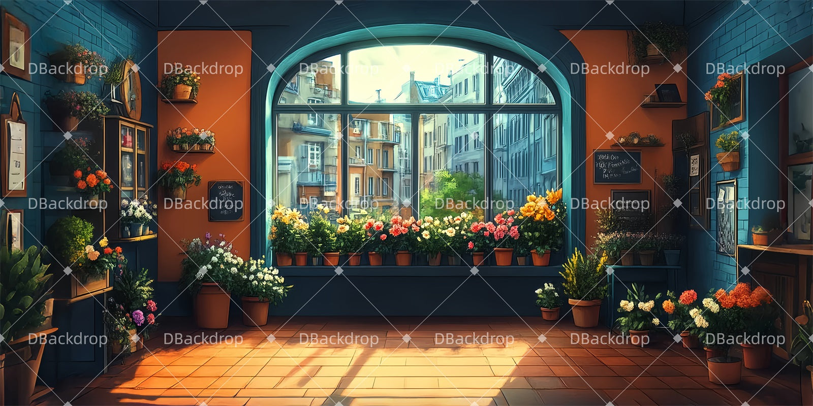 Movie Theater Backdrop Flower Shop Interior Stage Backdrop UK LXX511-T10