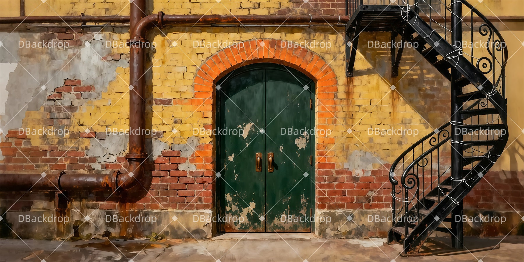 Theater Backdrops Aged Spiral Stair Stage Backdrops For Sale UK LXX511-T106