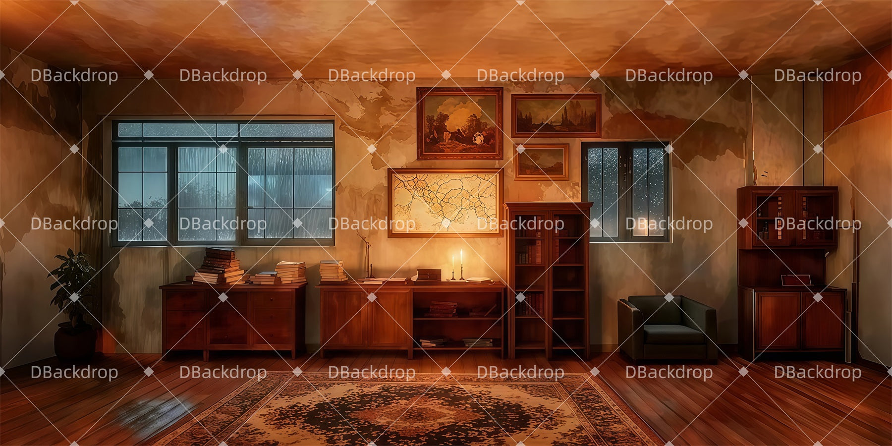 Theater Backdrop Scrooge's Counting House Professional Stage Backdrops UK LXX511-T114