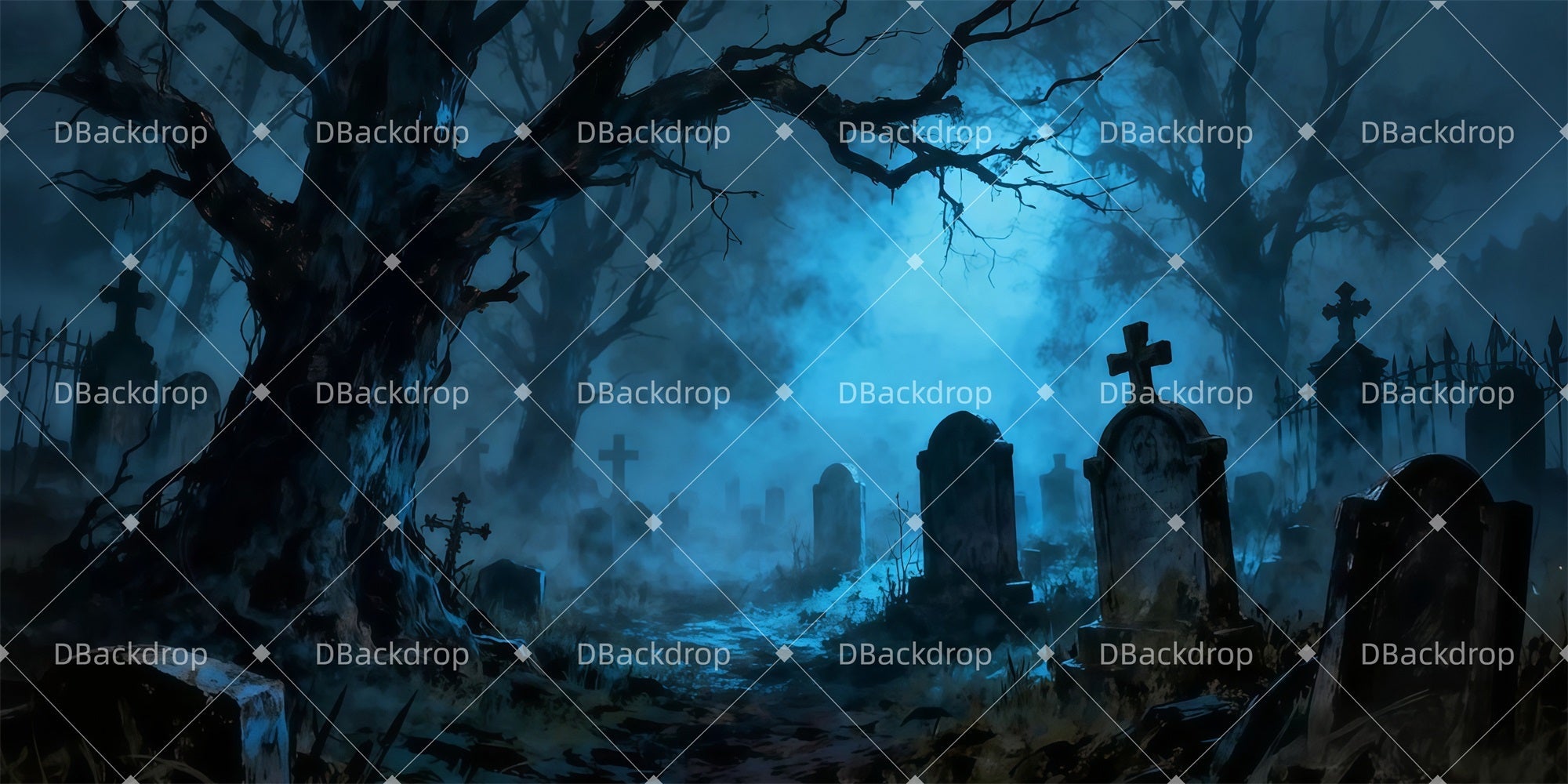 Forest Stage Backdrop Eerie Grave Fores Backdrop For Theater Play UK LXX511-T116