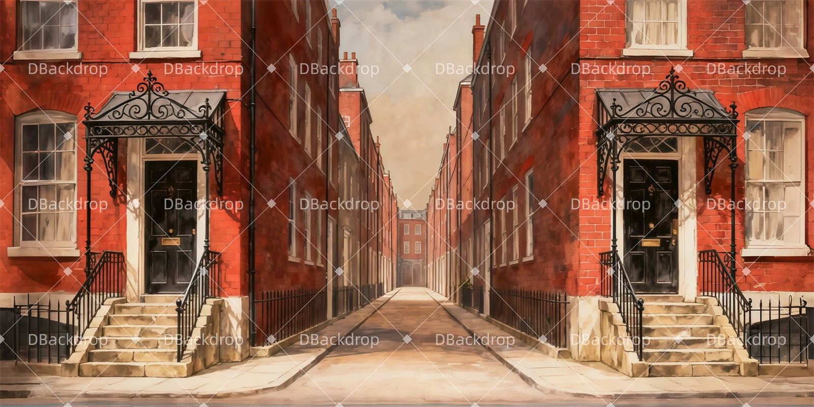 Movie Theater Backdrop London Alley View Stage Backdrop UK LXX511-T15