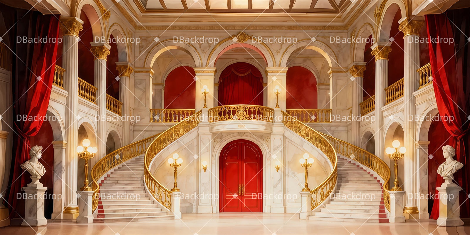 Large Stage Backdrops Royal Grand Hall Theater Backdrop UK LXX511-T20